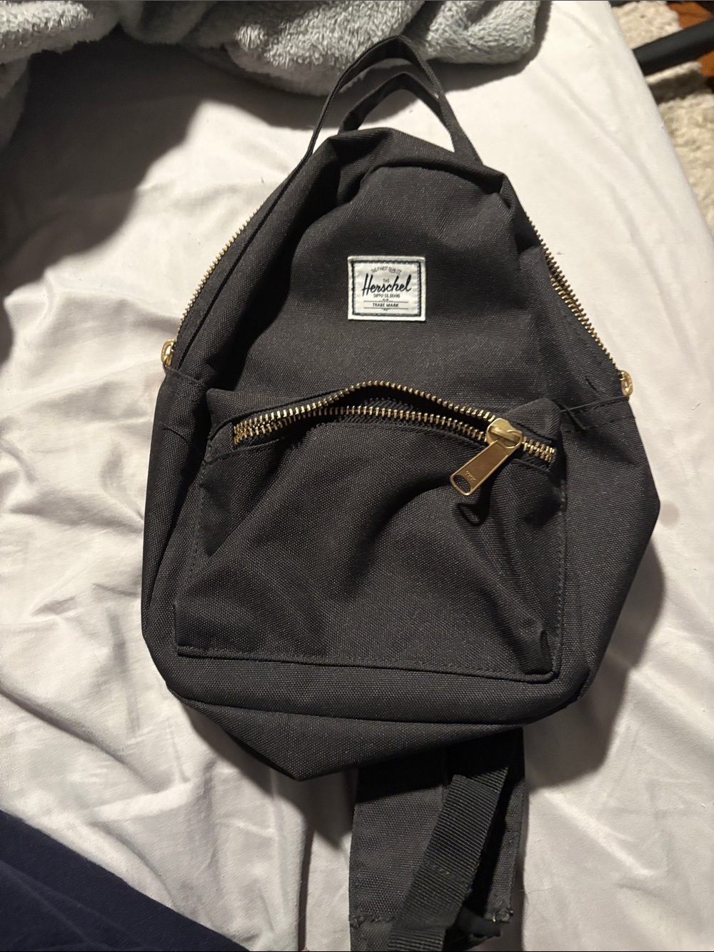 Herschel Supply Company Black Belt Sling with Gold Zippers